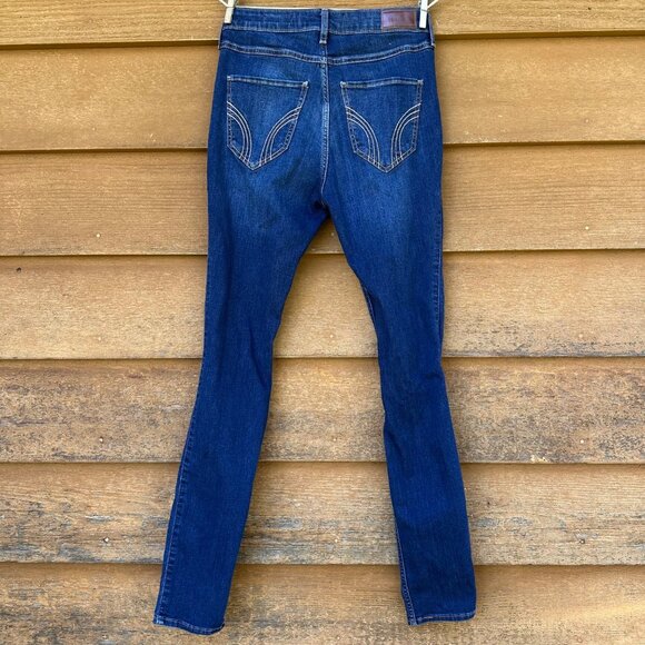 Hollister High-Rise Super Skinny Classic Stretch Distressed Blue Jeans Size 27 - Picture 3 of 15